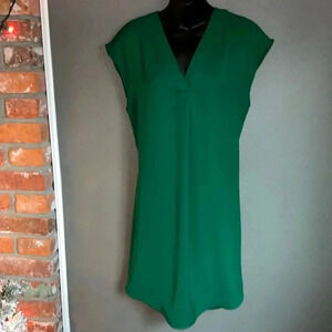Worthington Emerald Green shirt dress shift Size S no belt included